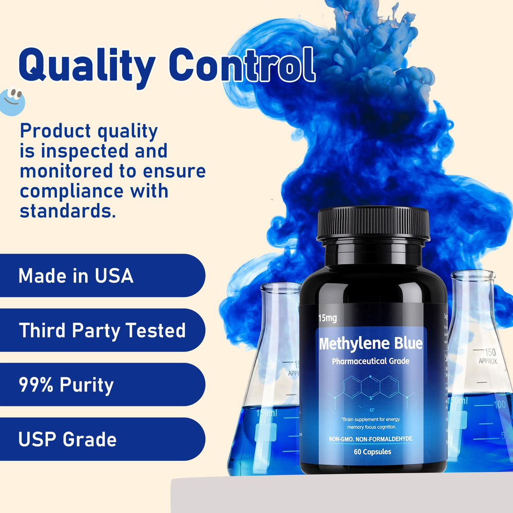 Crobirware Methylene Blue Capsules – 99.99% Pure USP-Grade, Cognitive ...
