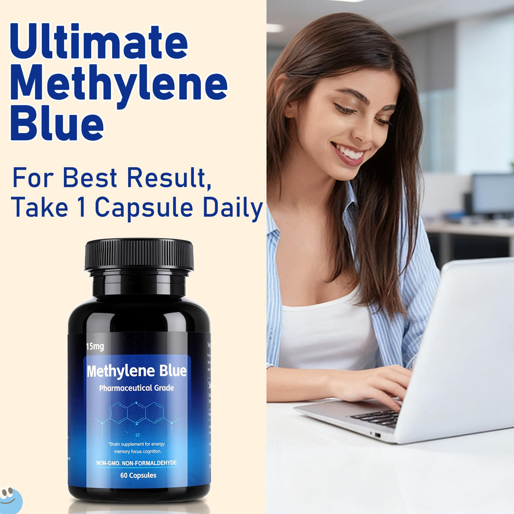 Crobirware Methylene Blue Capsules – 99.99% Pure USP-Grade, Cognitive ...