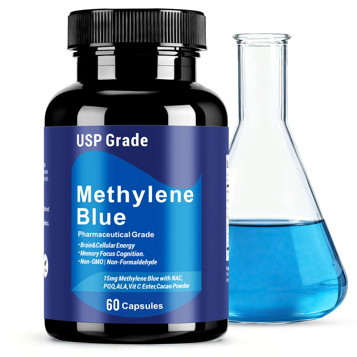 Crobirware methylene blue bottle with precise dosing for cognitive routines