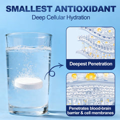 Crobirware glass of hydrogen water highlighting rapid dissolution and clarity.