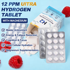 Crobirware tablet dissolving in a glass of water for hydrogen-rich hydration.