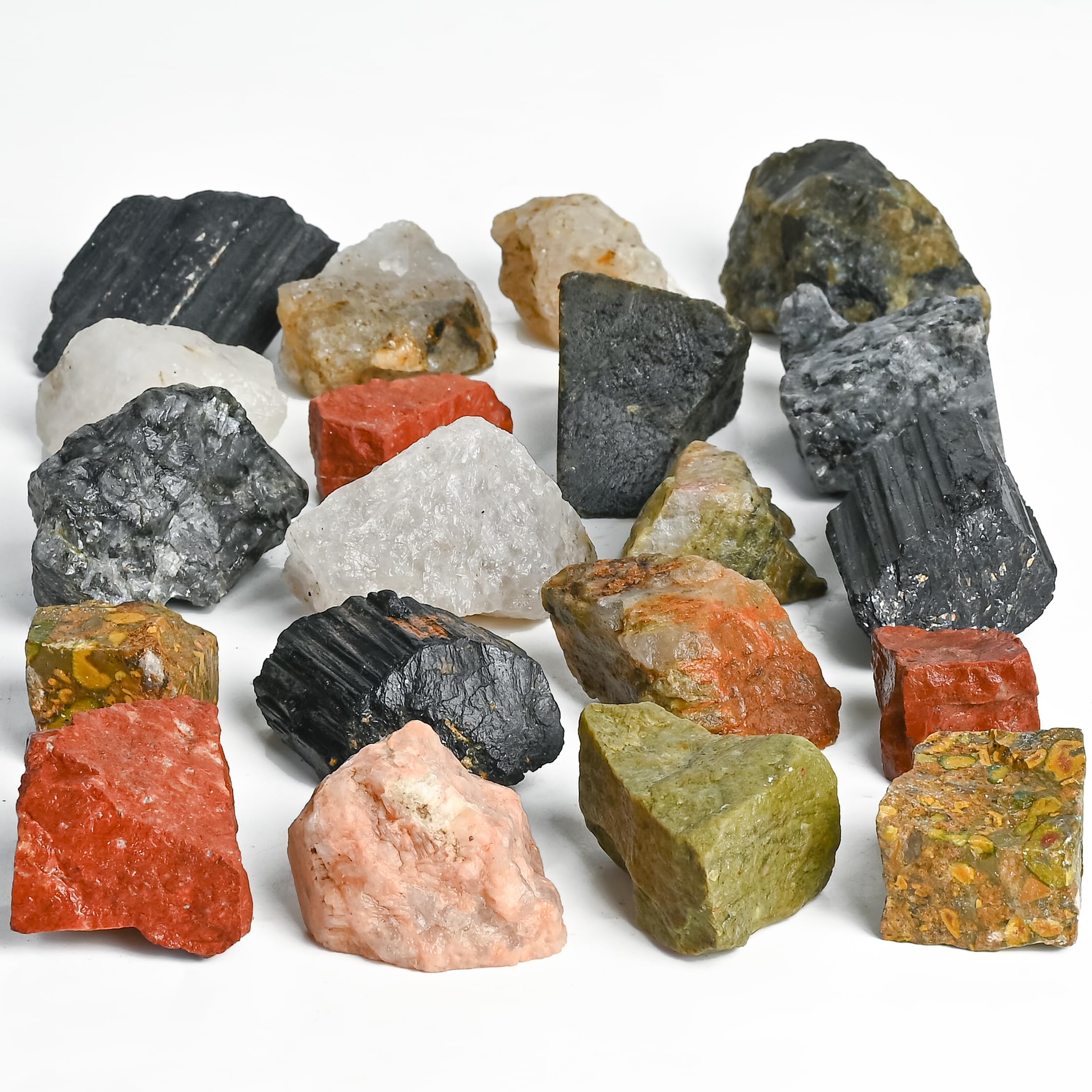 Crocon 2LB rough stones bulk set for home crystal display and chakra balancing.
