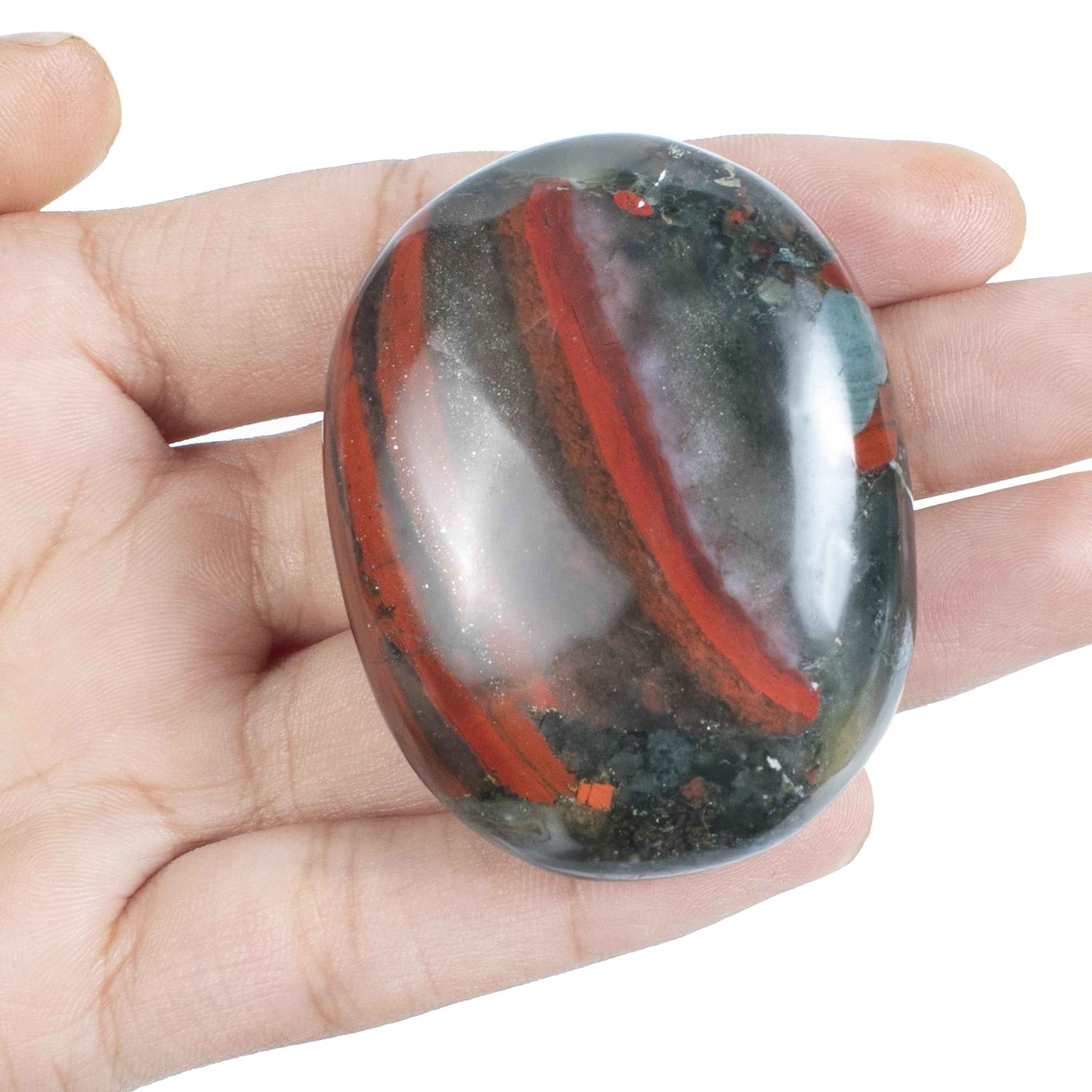 Crocon palm stone dimensions shown for palm-sized comfort