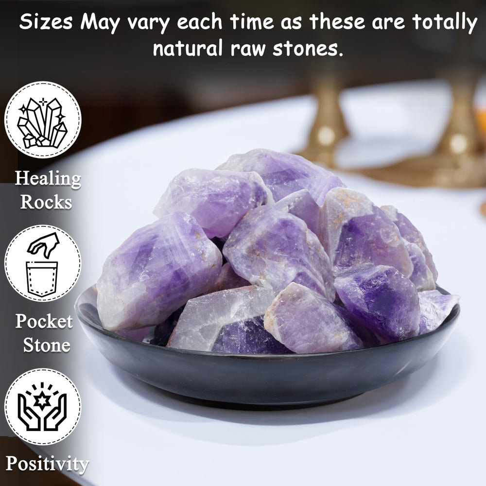 Crocon amethyst crystals used as altar decor and tranquil spaces
