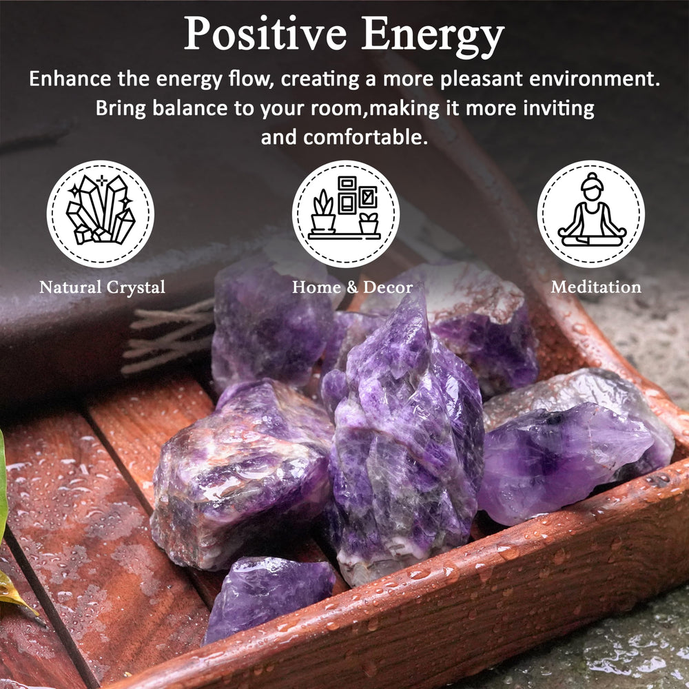 Crocon amethyst chakra balancing stones in natural form