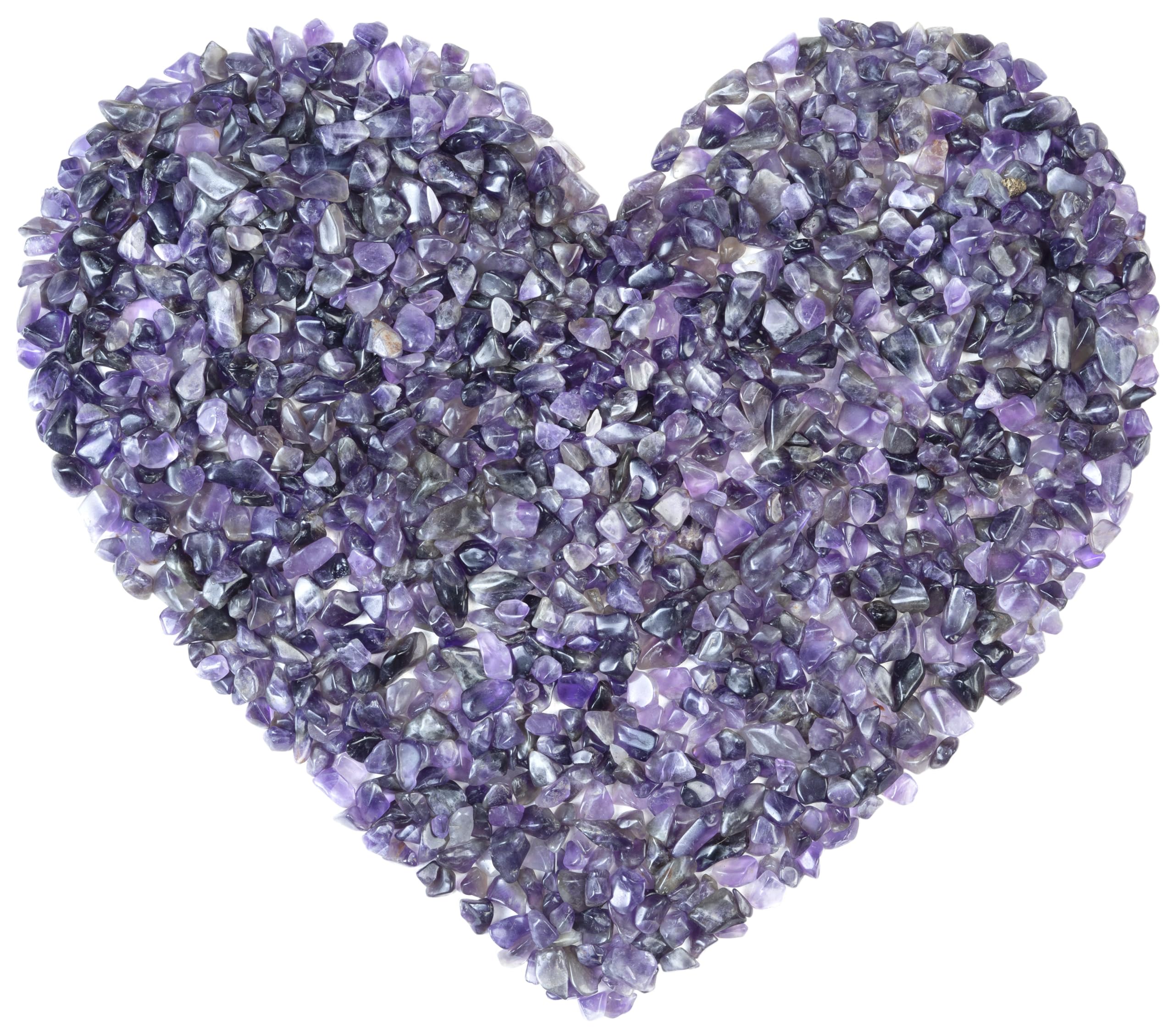 Crocon amethyst chips close-up showing natural color and texture.