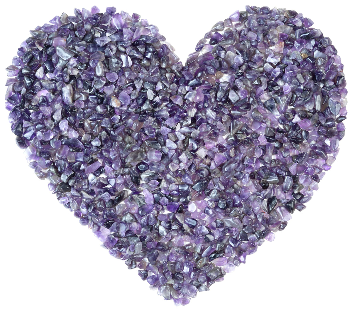 Crocon amethyst chips close-up showing natural color and texture.