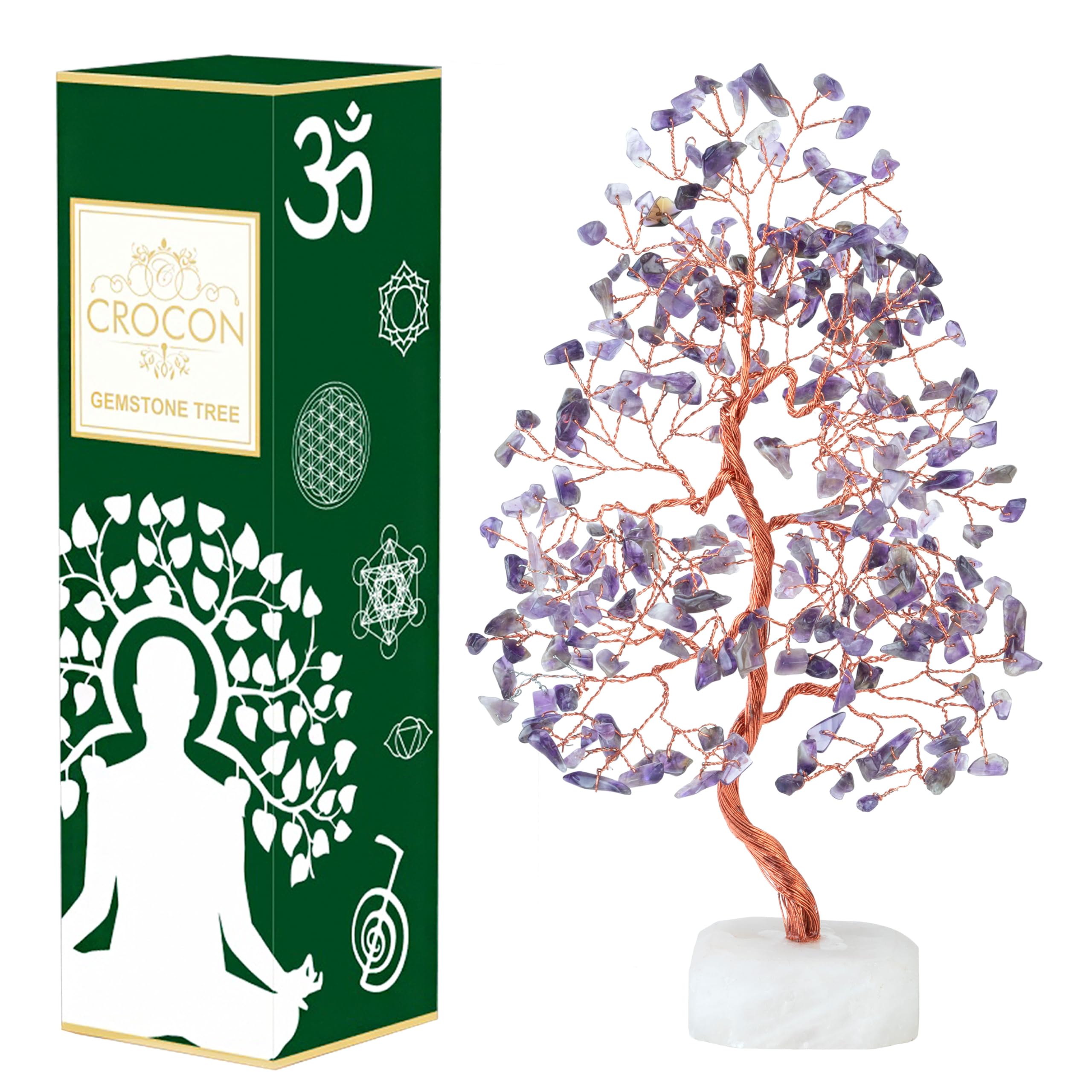 Crocon Amethyst Crystal Tree Base adds calm focus to your room.