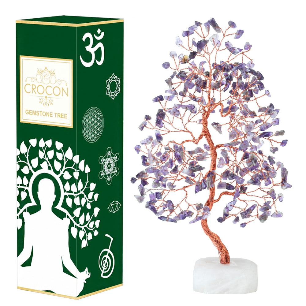 Crocon Amethyst Crystal Tree Base adds calm focus to your room.