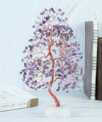 Crocon Amethyst Crystal Tree Bonsai-Style enhances desk aesthetics for mindful work.