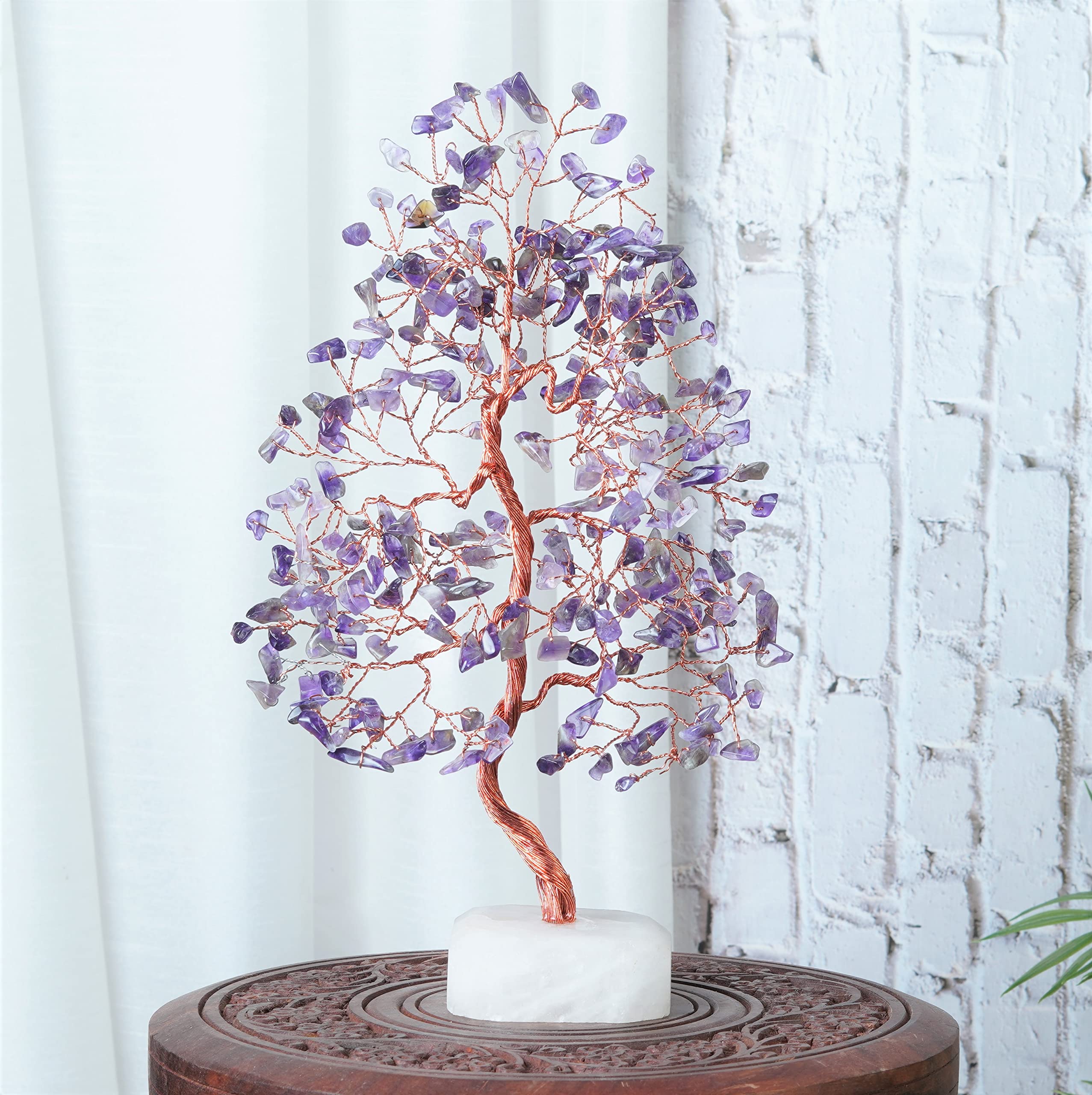 Crocon Amethyst Crystal Tree Desk Accessory promotes calm focus during work.