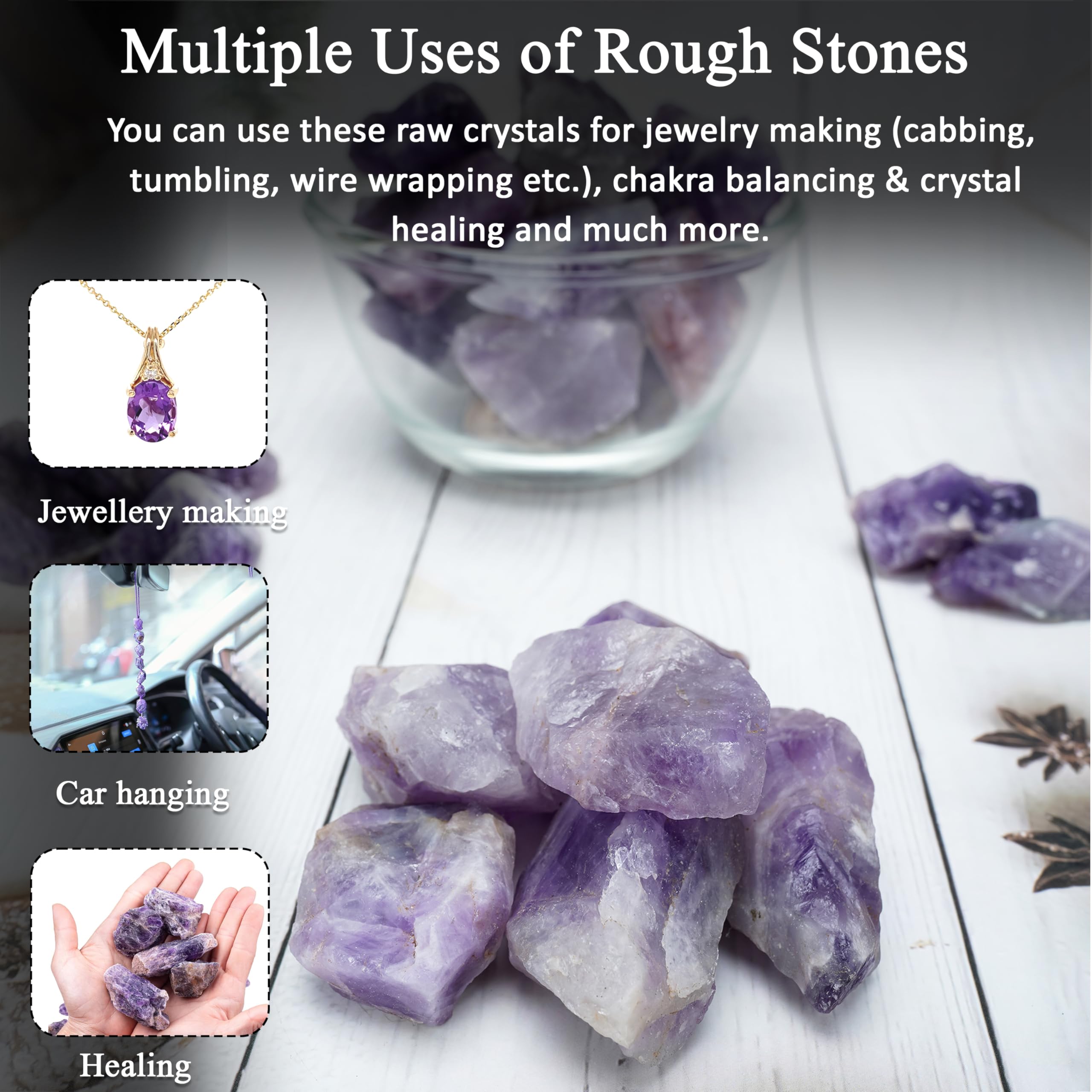 Crocon amethyst raw stones for home and office decor