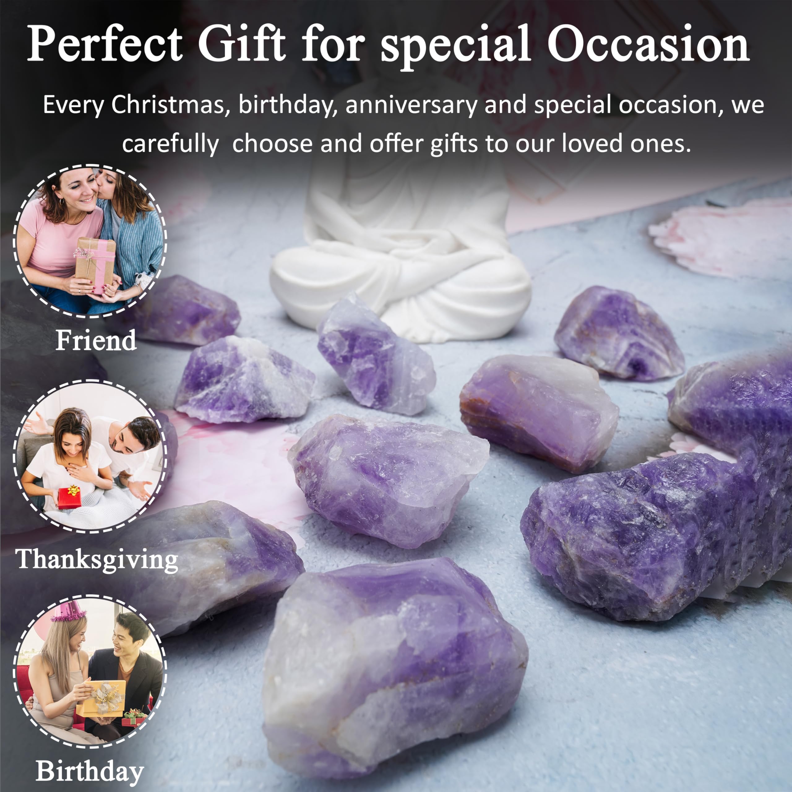 Crocon amethyst rough stones for Reiki grids and meditation spaces