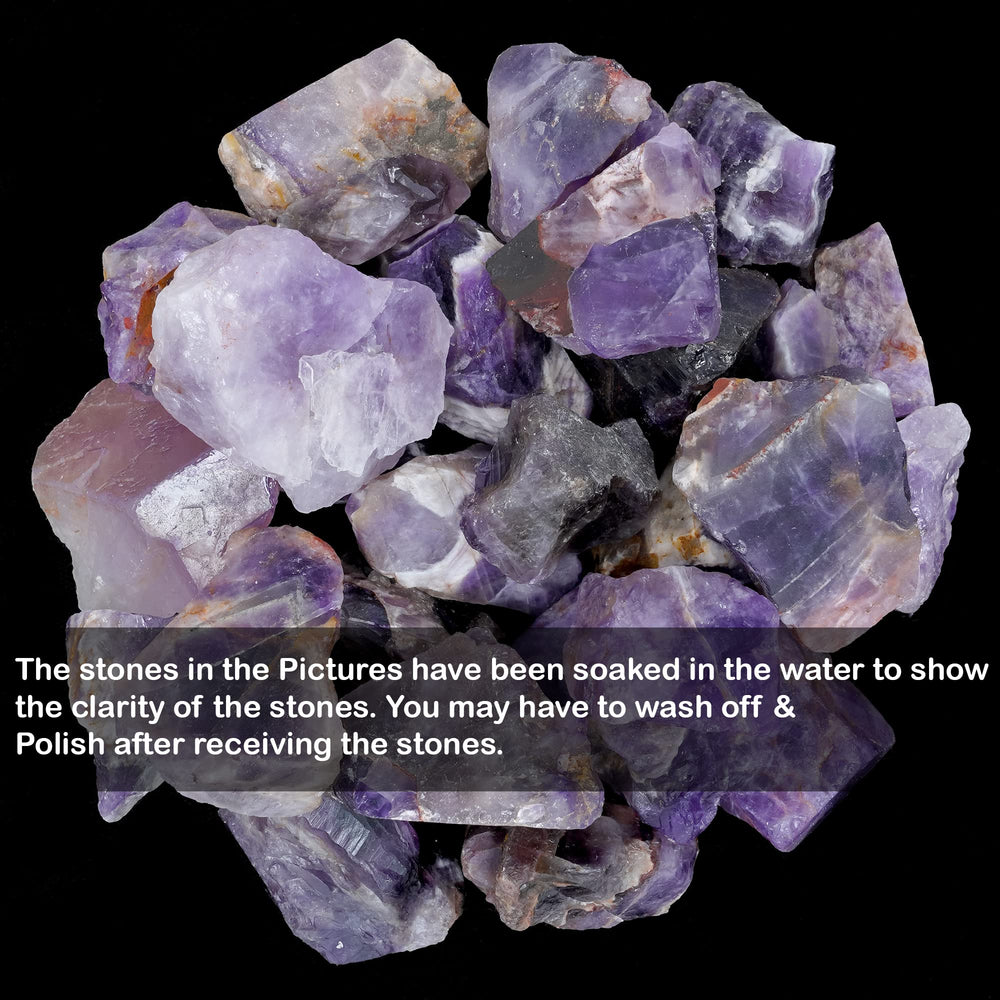 Crocon amethyst rough stones packaging with guide and pouch