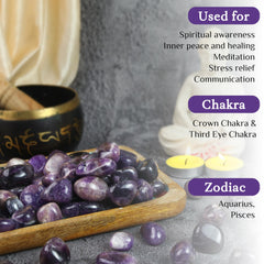Crocon amethyst vase filler crystals to enhance home decor.