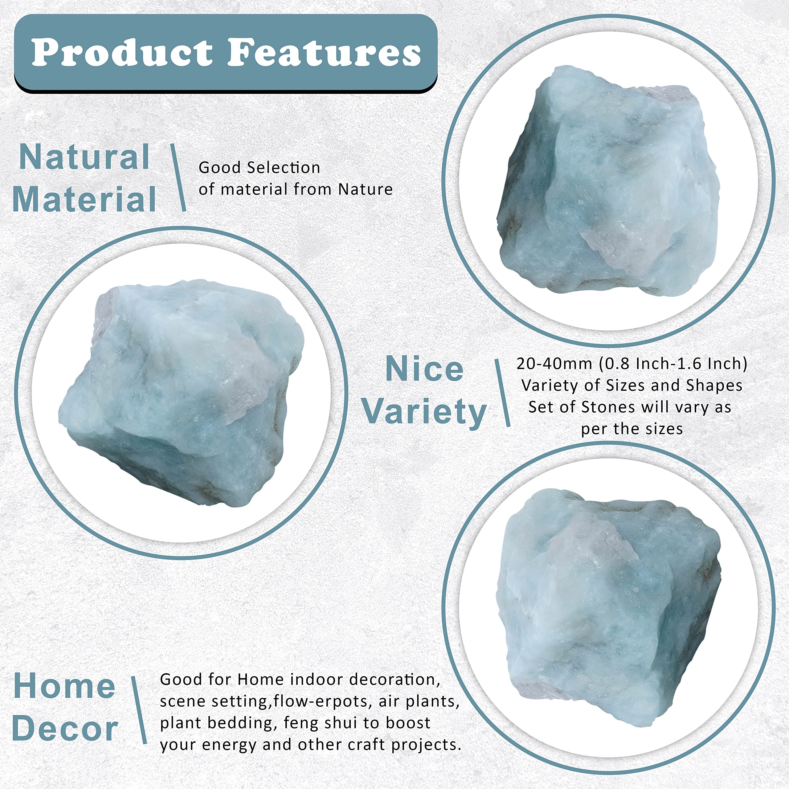 Crocon aquamarine rough stones arranged for chakra balancing grids