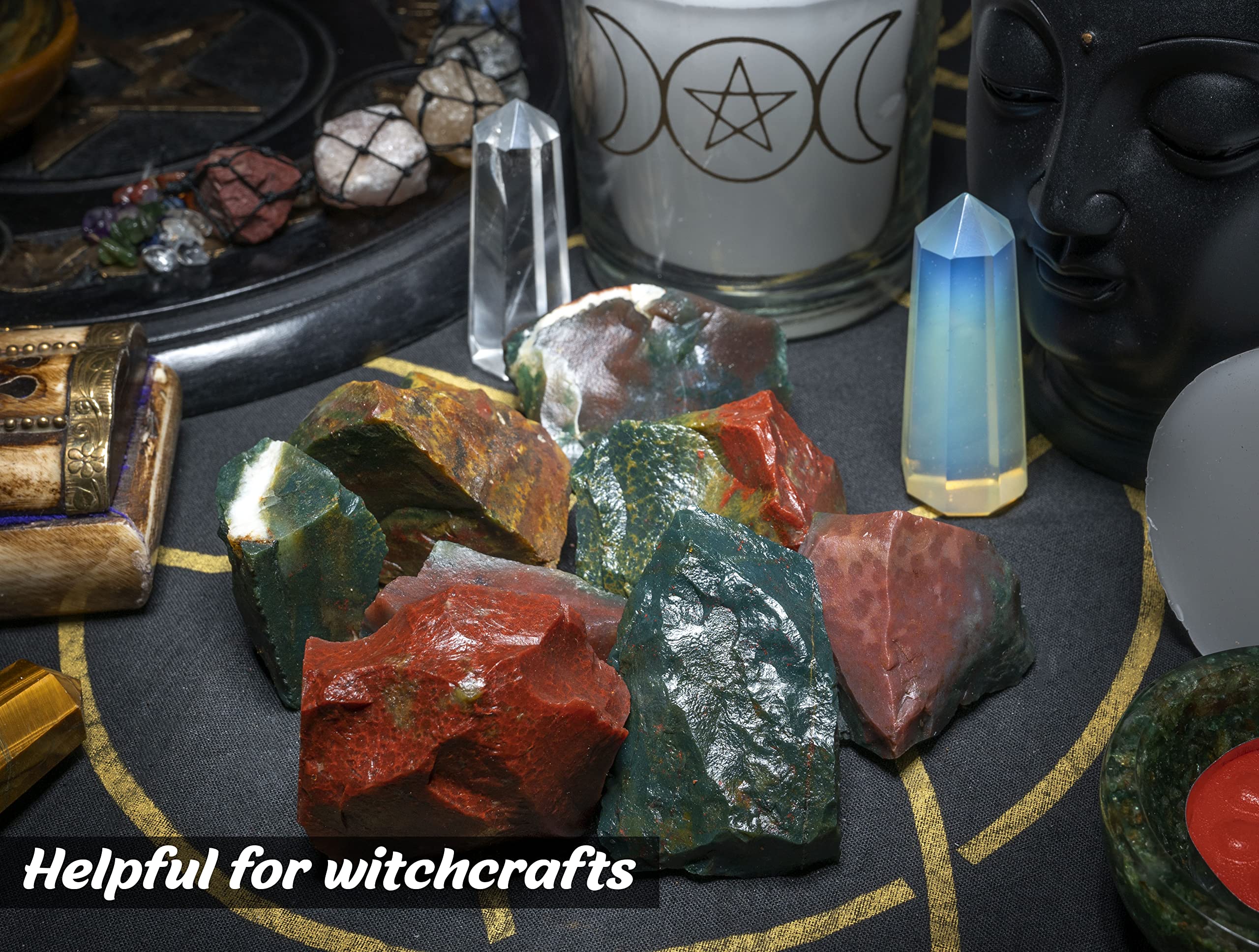 Crocon Bloodstone rough stones for tumbling and lapidary projects