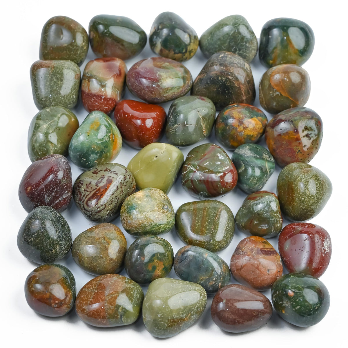 Crocon bloodstone tumbles 20-25 mm for crafts and decorative displays