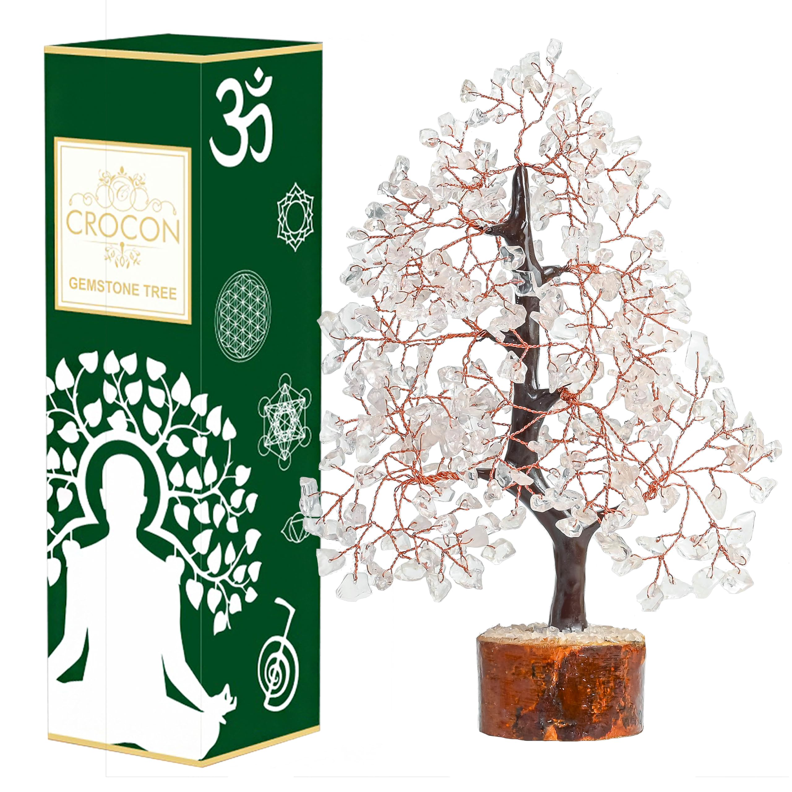 Crocon Clear Quartz Money Tree close-up shows vibrant crystals inviting prosperity potential.