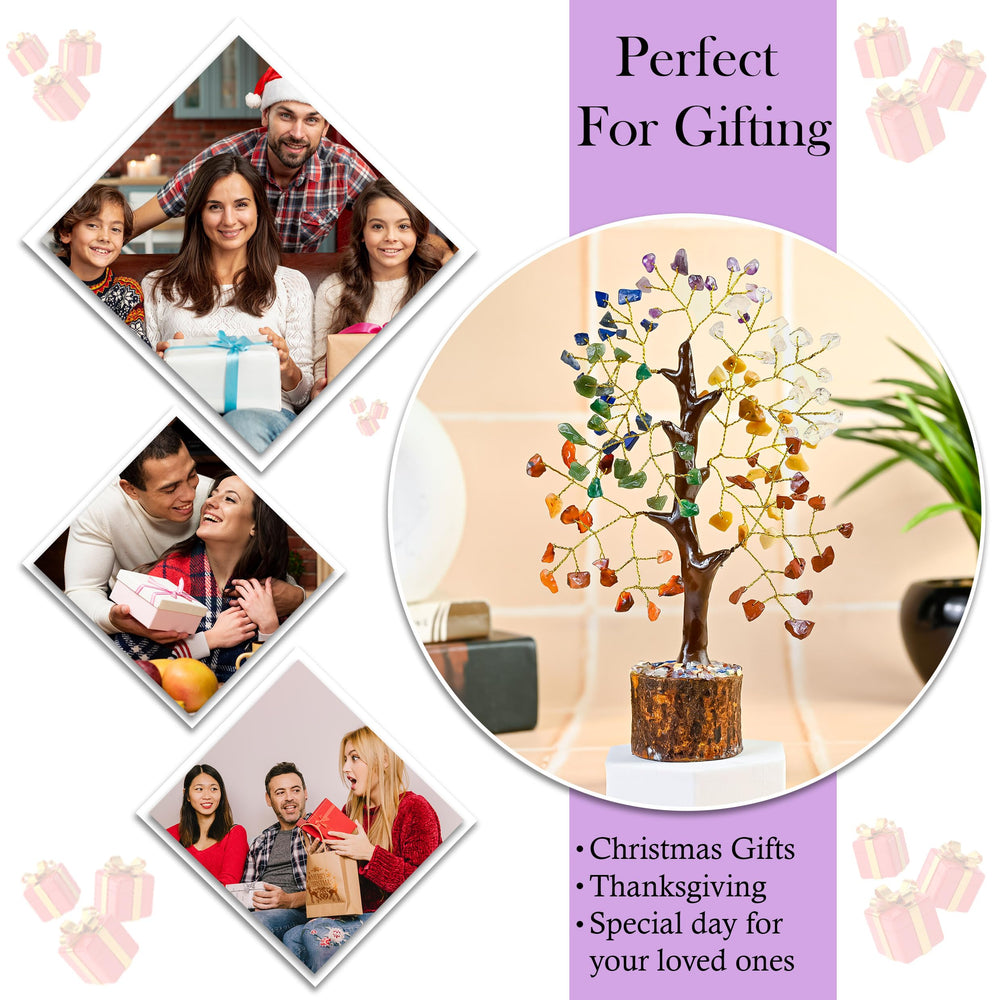 Crocon crystal tree desk decor brings serene energy to office or study.