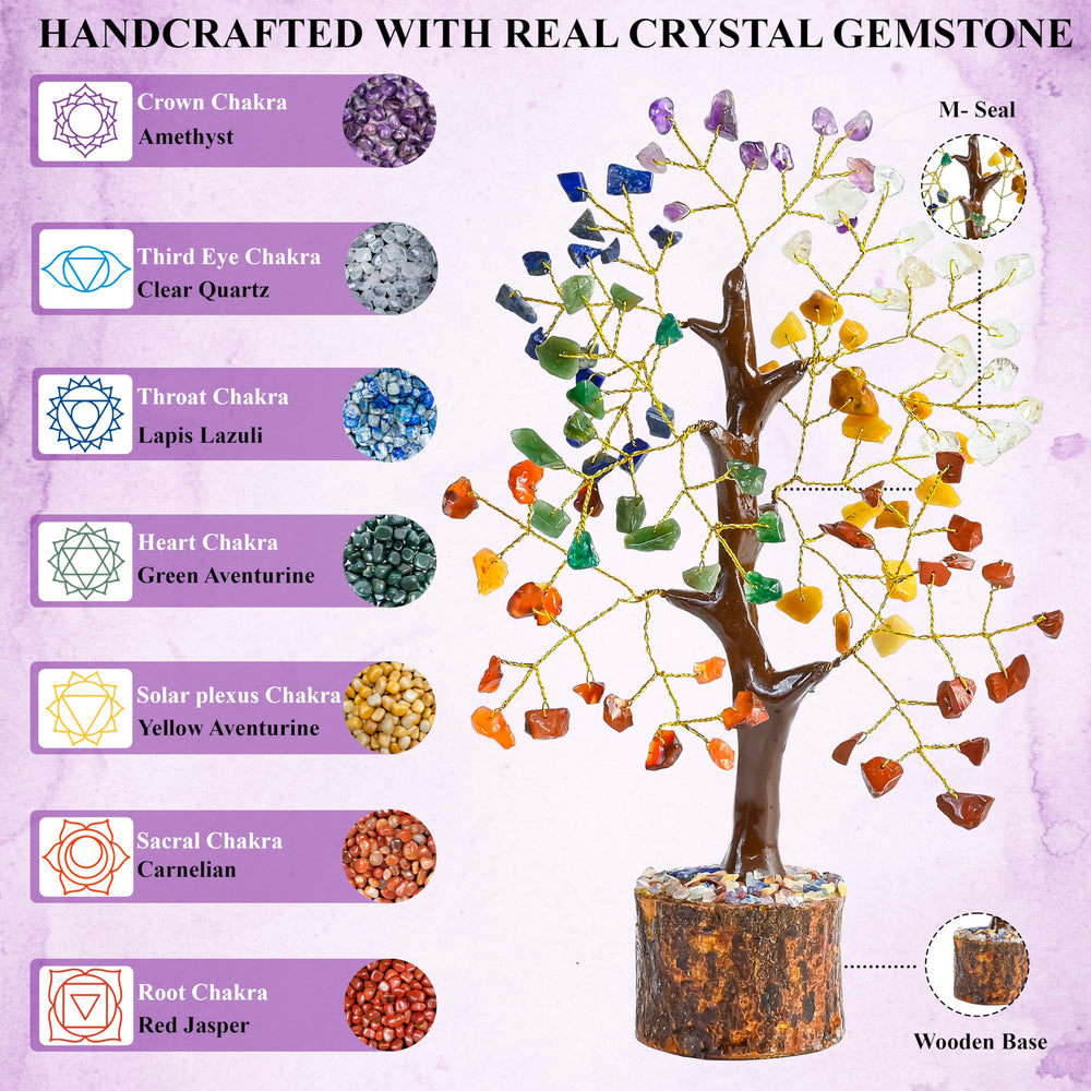 Crocon crystal tree home decor radiates color and balance.