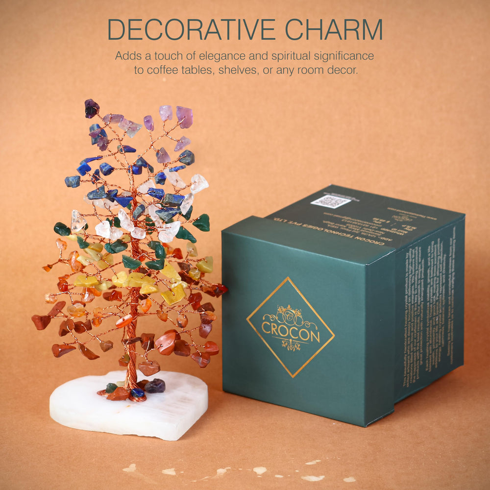 Crocon Feng Shui crystal tree boosts positive energy and desk focus.