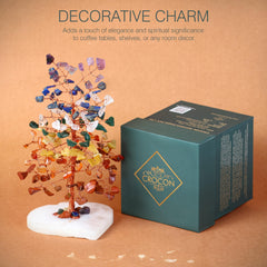 Crocon Feng Shui crystal tree boosts positive energy and desk focus.