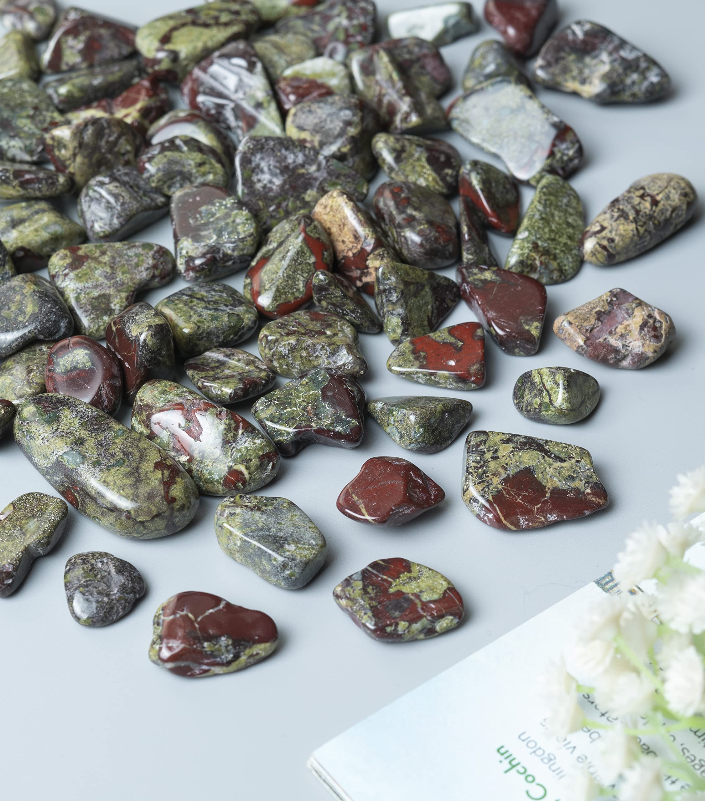 Crocon Dragon Bloodstone polished surface for tactile calming use