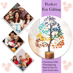 Crocon gemstone tree of life for positive energy on desk or shelf