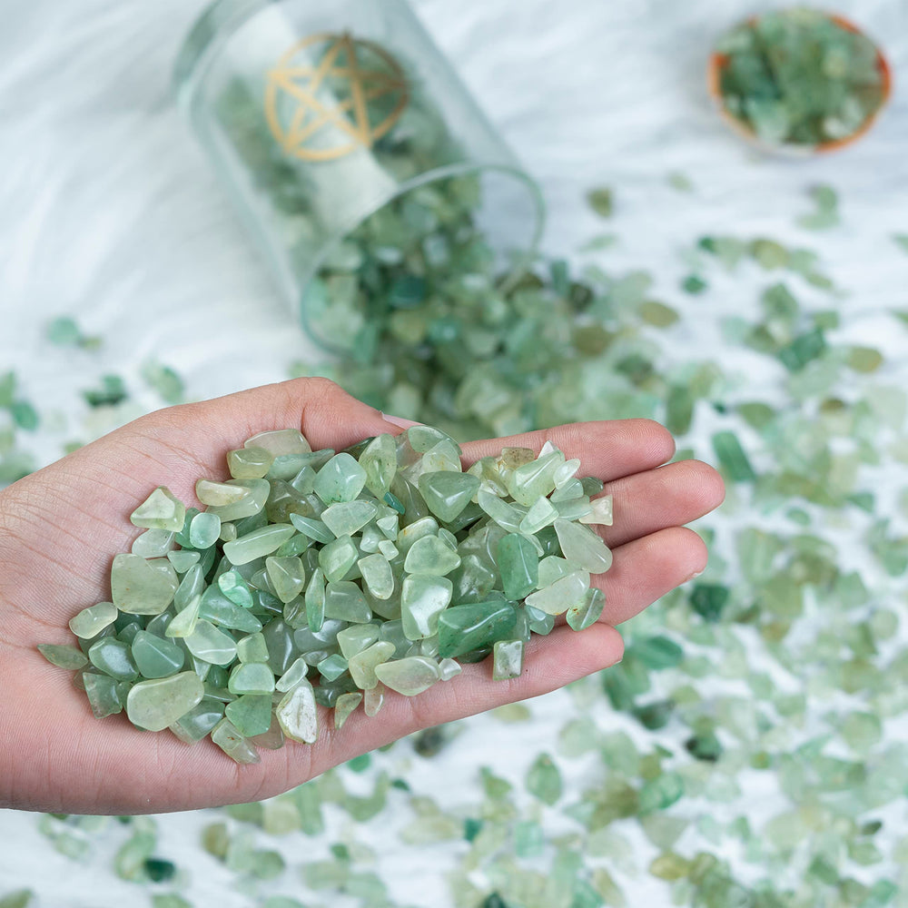 Crocon green jade chips bulk 235g ideal for crystal grids and energy spaces