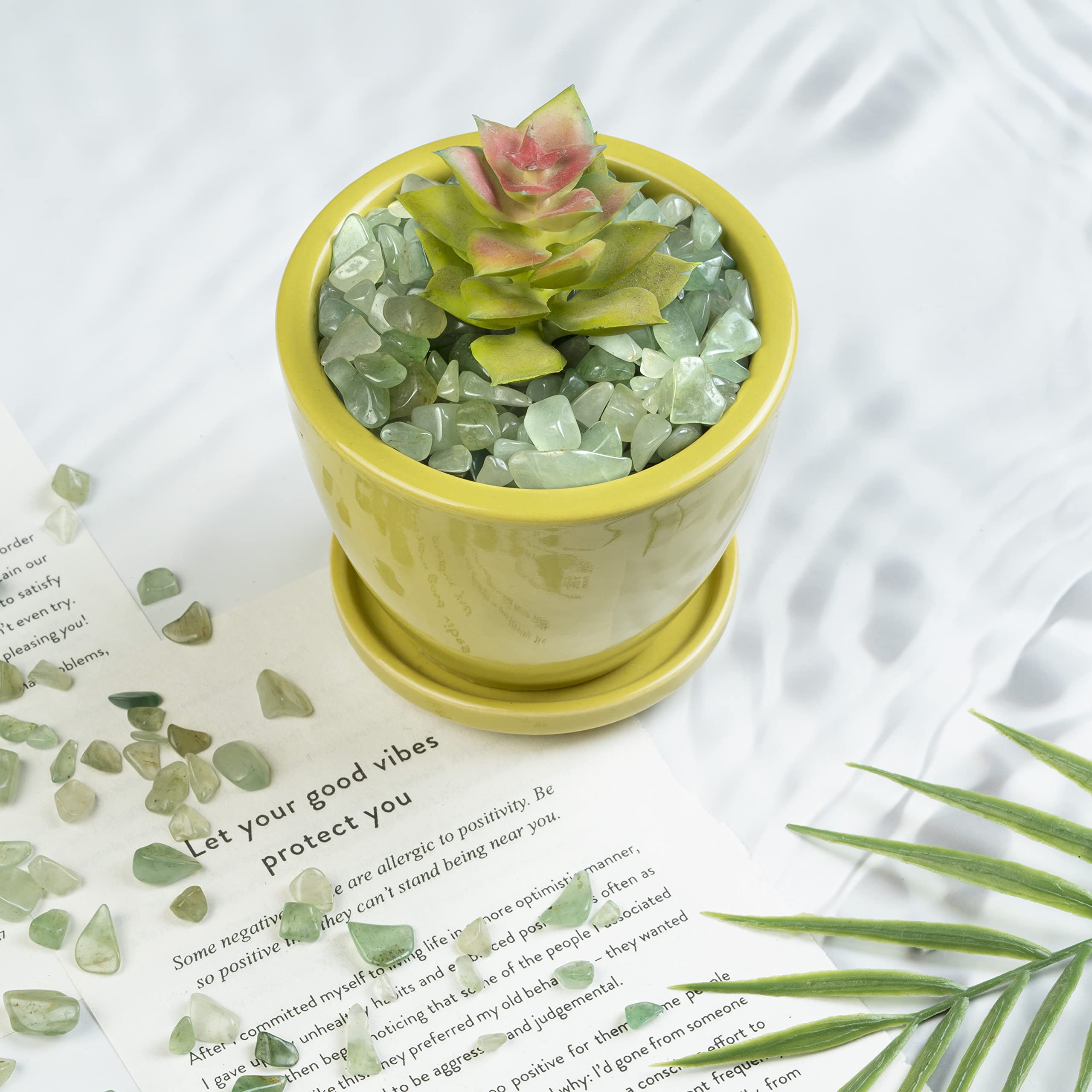 Crocon green jade chips decorate aquariums and terrariums with natural color highlights
