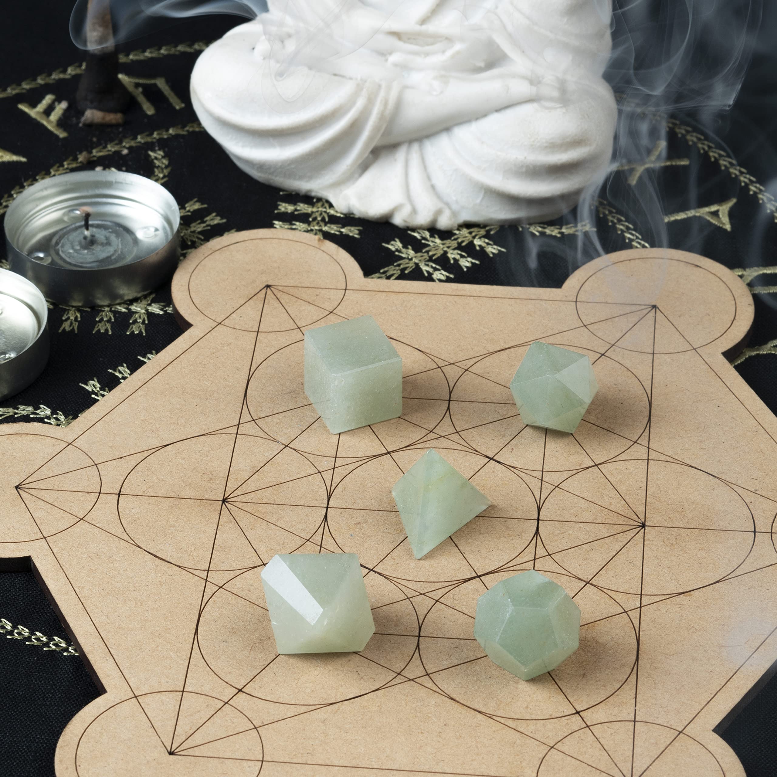 Crocon Green Jade icosahedron inspiring water energy flow and calm