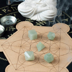 Crocon Green Jade icosahedron inspiring water energy flow and calm
