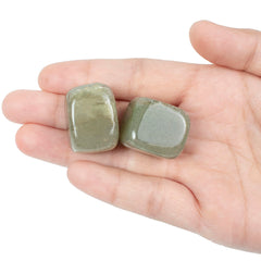 Crocon Green Jade polished stones 2-pcs for crystal collection and beginner healing