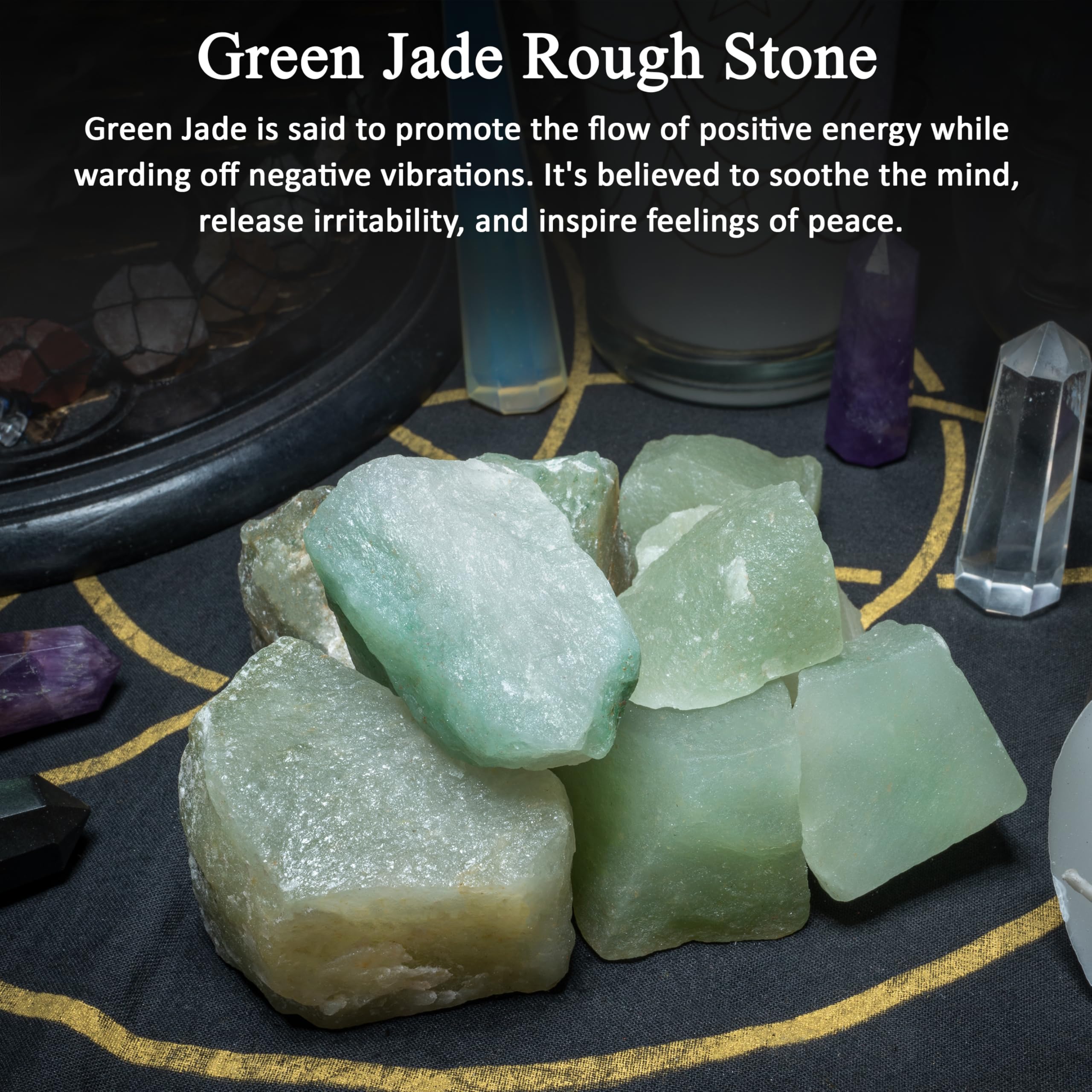 Crocon green jade rough stones in a pouch ideal for DIY projects