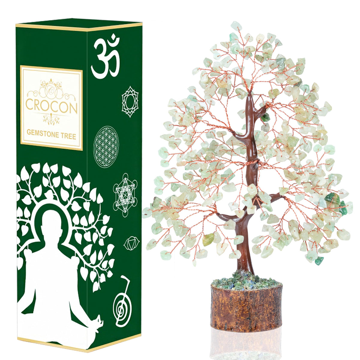 Crocon Green Jade Tree of Life decor enhances any living space with calming elegance.