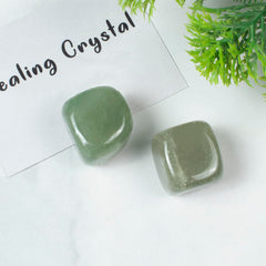 Crocon Green Jade tumbling stones 20-25mm ideal for chakra work and carry-in-pocket energy