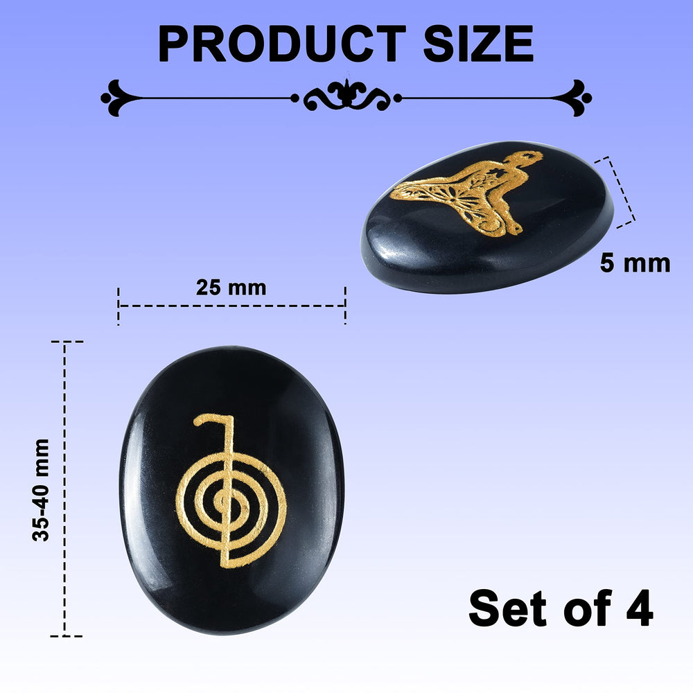 Crocon four-stone set highlighting meditation symbols for daily rituals.