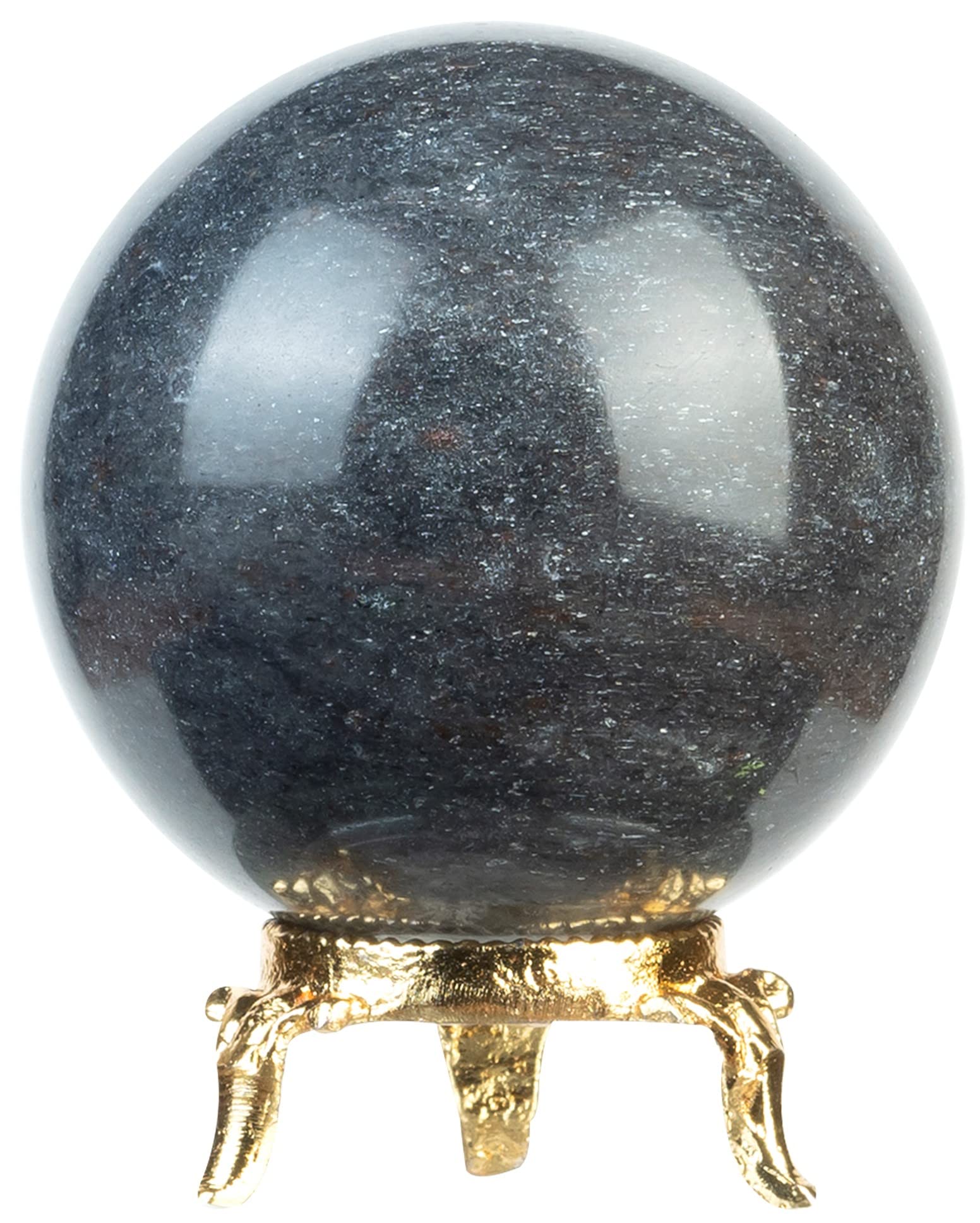 Crocon handcrafted gemstone sphere showing artisan craftsmanship.