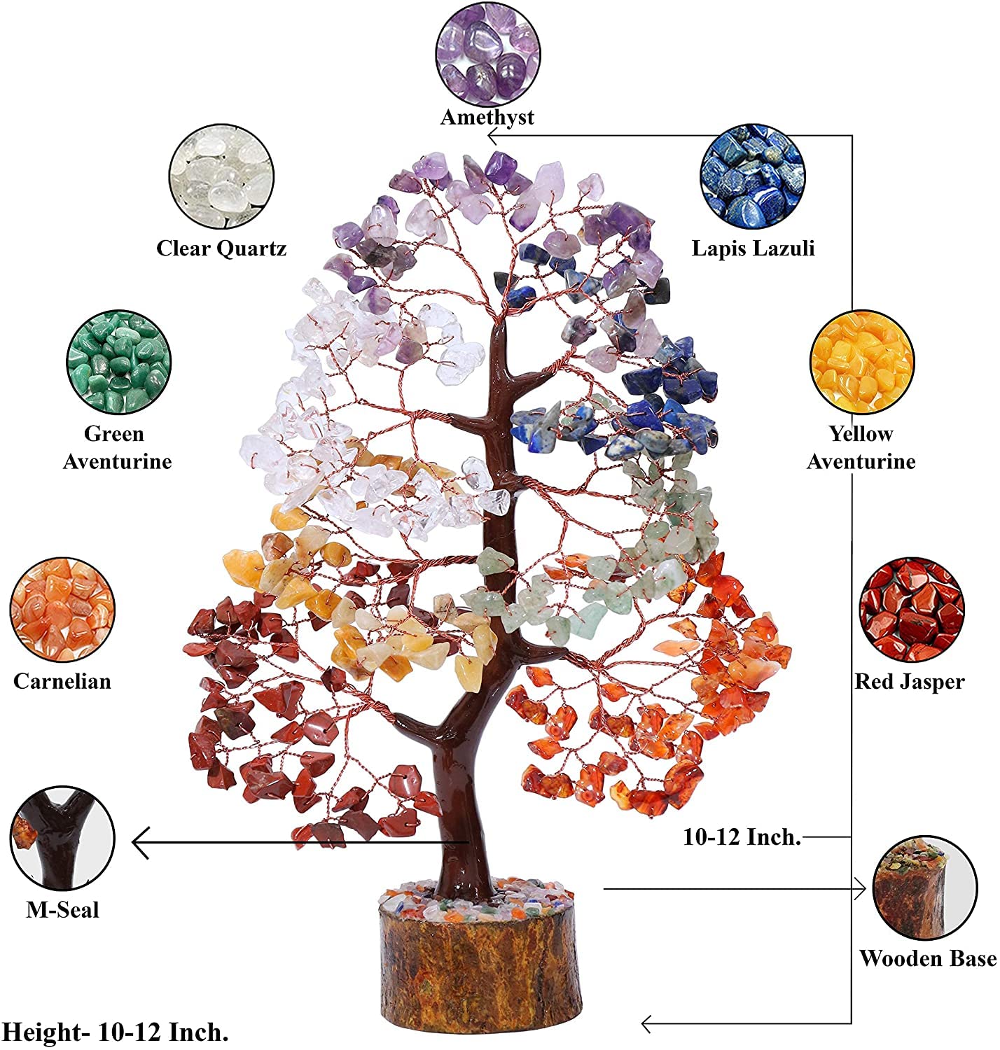 Crocon handmade in India chakra tree with copper beads.