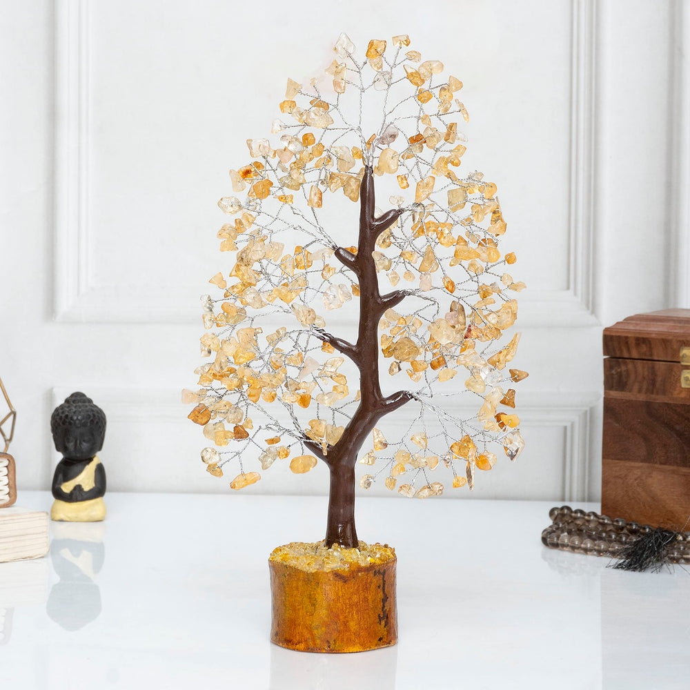 Crocon home decor crystal tree ornament complements shelves and mantels with warmth.