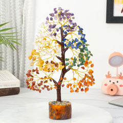 Crocon home decor scene with gemstone tree for positive ambience and stylish decor