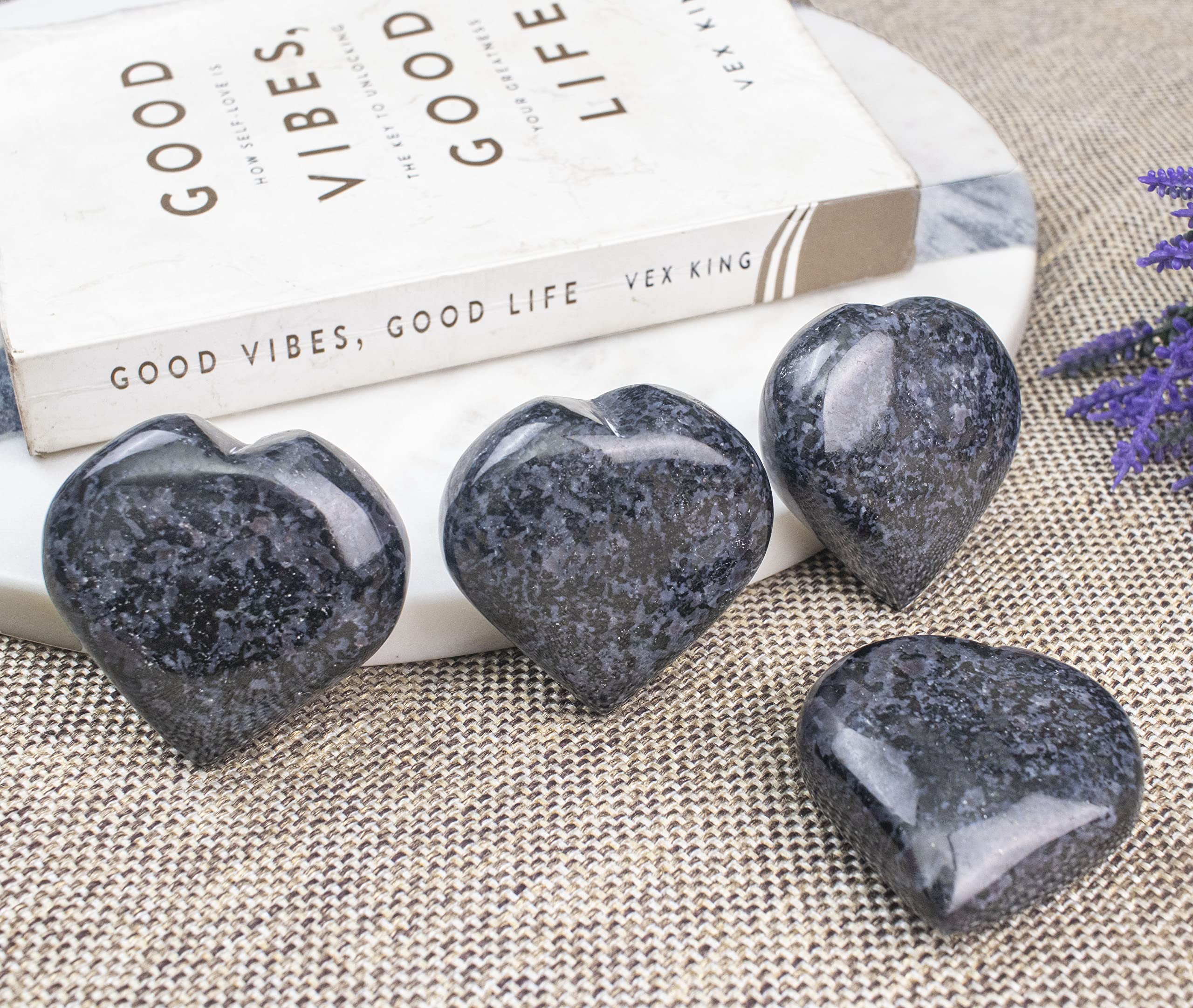 Crocon Indigo Gabbro heart natural variegation adds unique character