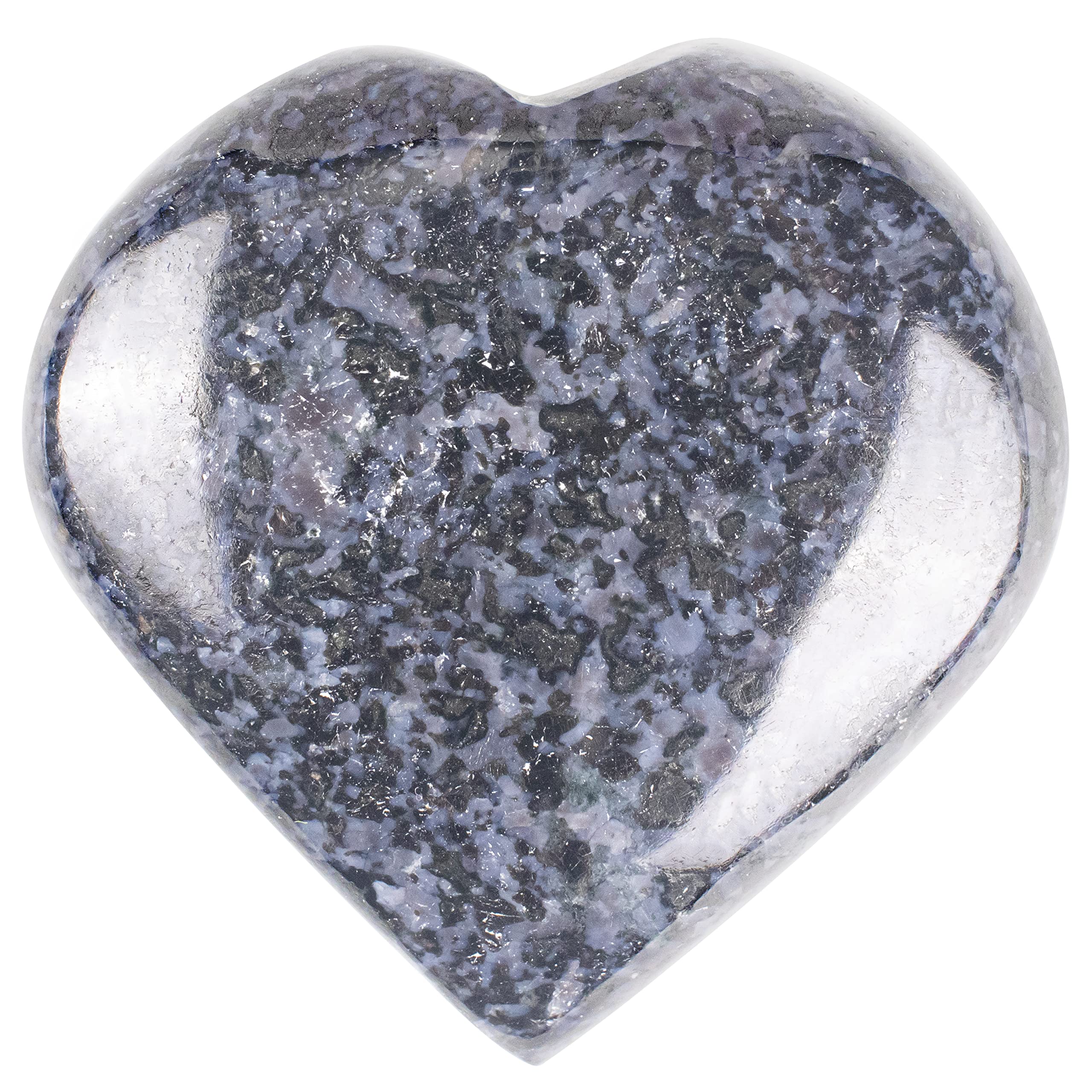 Crocon Indigo Gabbro heart puff large for palm meditation and grounding