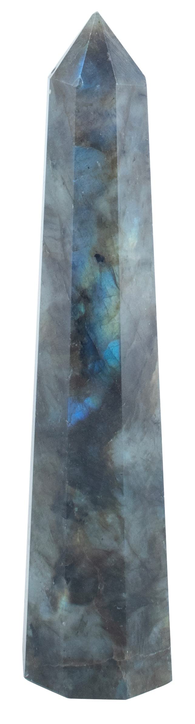 Crocon Labradorite tower wand bedroom ambience promotes calm before sleep