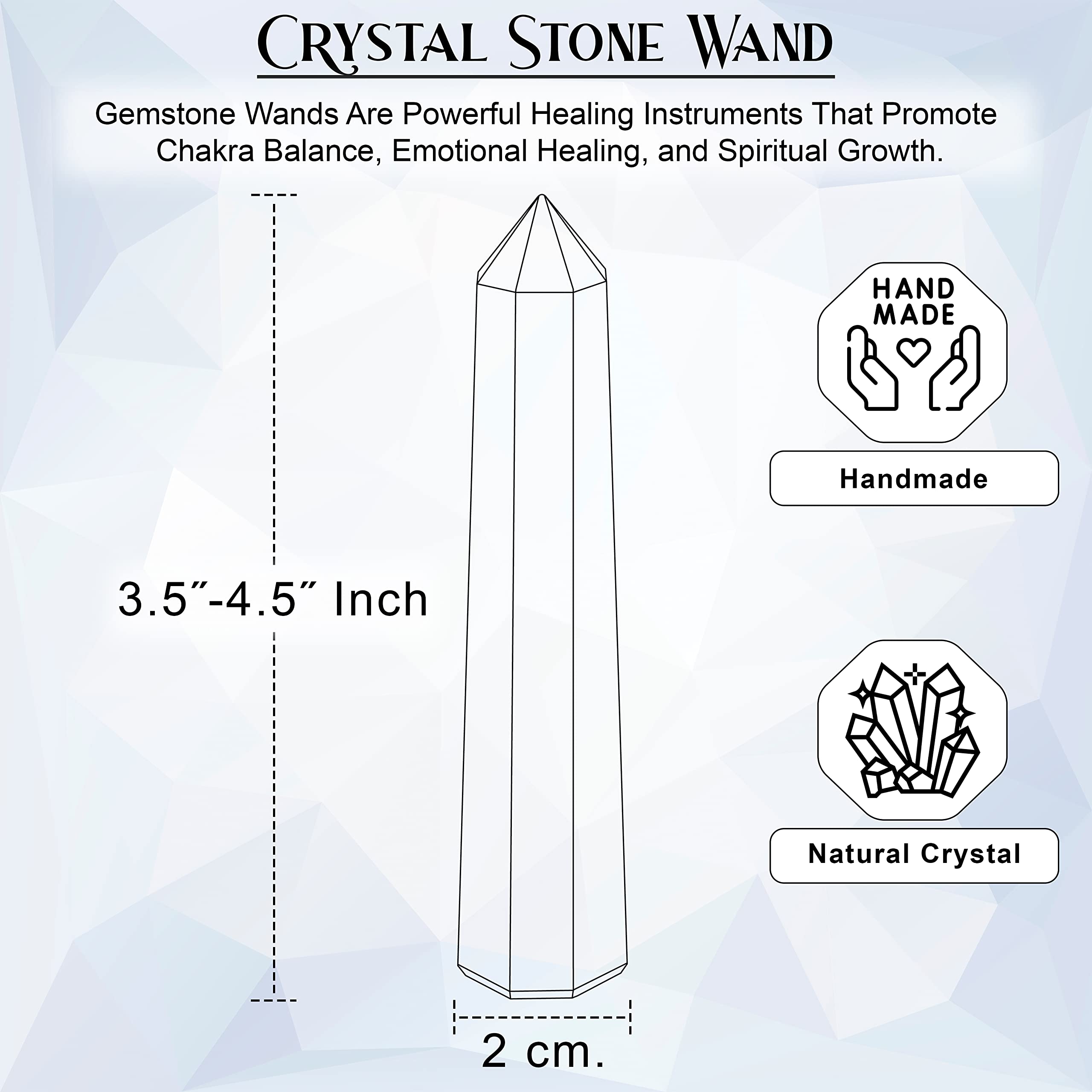 Crocon Labradorite tower wand on bookshelf adds decorative energy