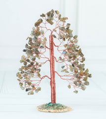 Crocon Labradorite tree copper wire detail highlights craftsmanship and energy flow.