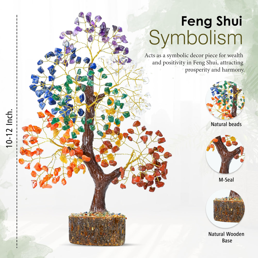 Crocon chakra crystal tree in meditation corner radiates grounding vibes