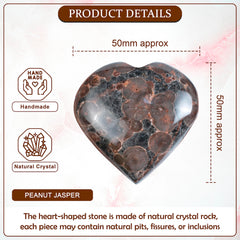 Crocon Peanut Jasper Heart in pouch, ready for gift or travel.