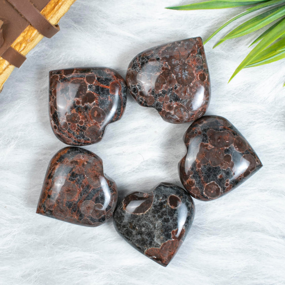 Crocon Peanut Jasper Heart symbolizing transformation energy and inner reflection.
